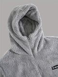 Men's Plush Hooded Zip Cardigan