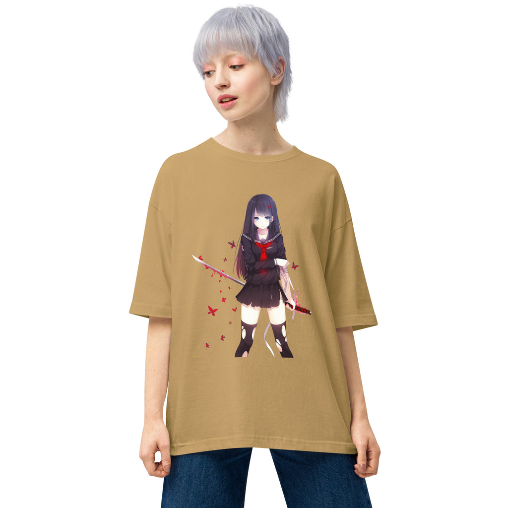 Kisara Tendo Unisex Oversized T-Shirt Black Bullet Anime Graphic Oversized Tees