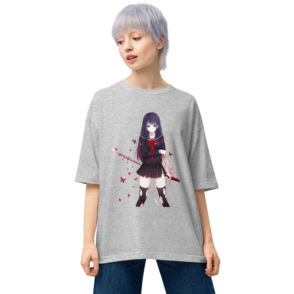 Kisara Tendo Unisex Oversized T-Shirt Black Bullet Anime Graphic Oversized Tees