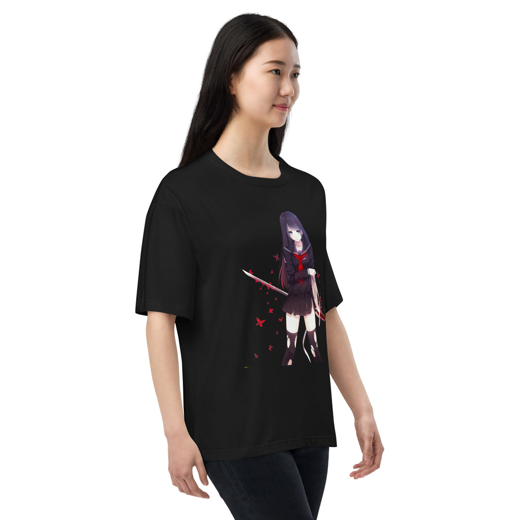 Kisara Tendo Unisex Oversized T-Shirt Black Bullet Anime Graphic Oversized Tees