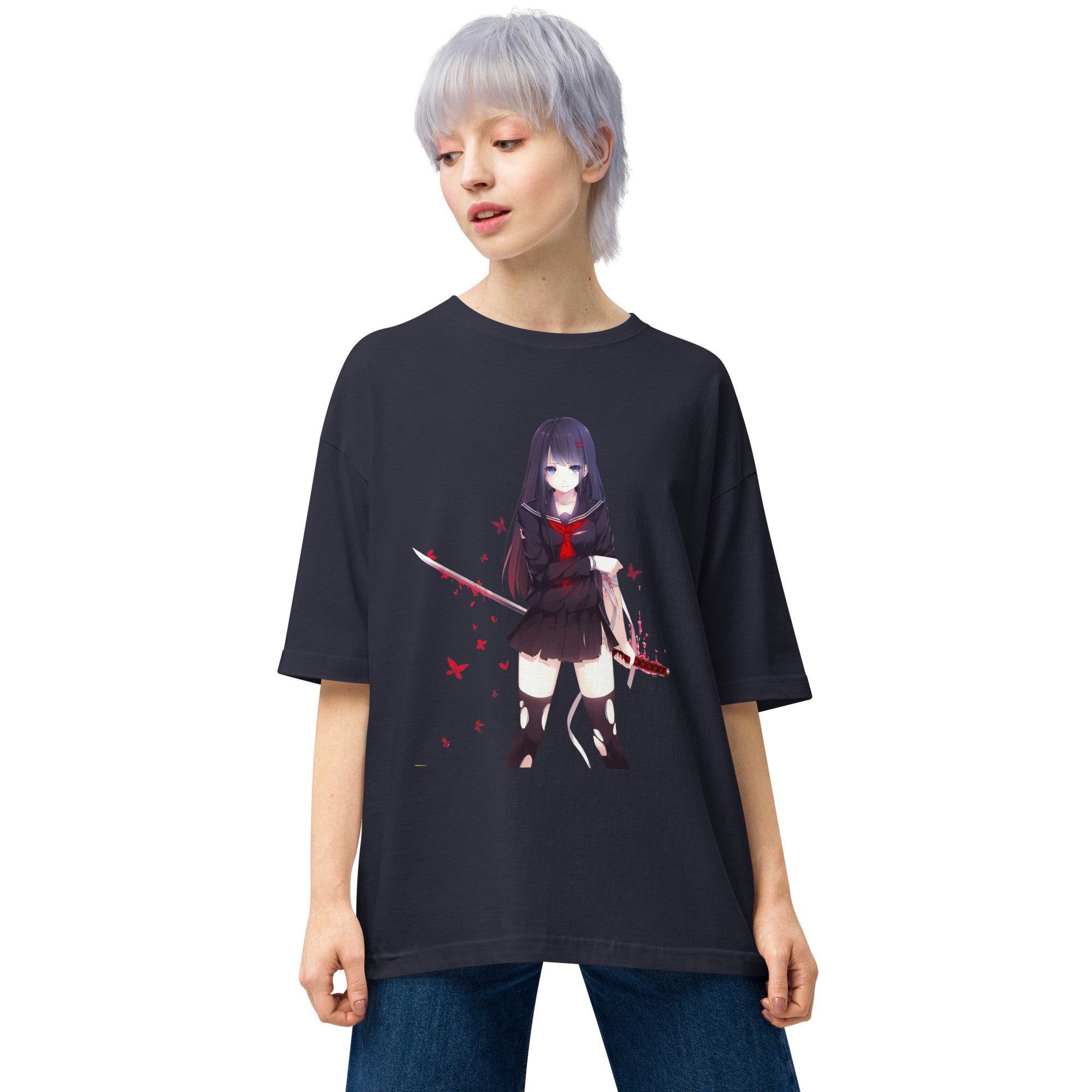 Kisara Tendo Unisex Oversized T-Shirt Black Bullet Anime Graphic Oversized Tees