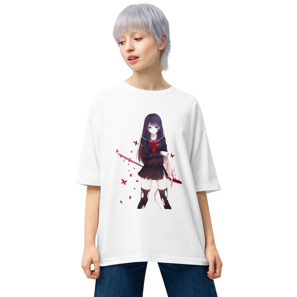 Kisara Tendo Unisex Oversized T-Shirt Black Bullet Anime Graphic Oversized Tees