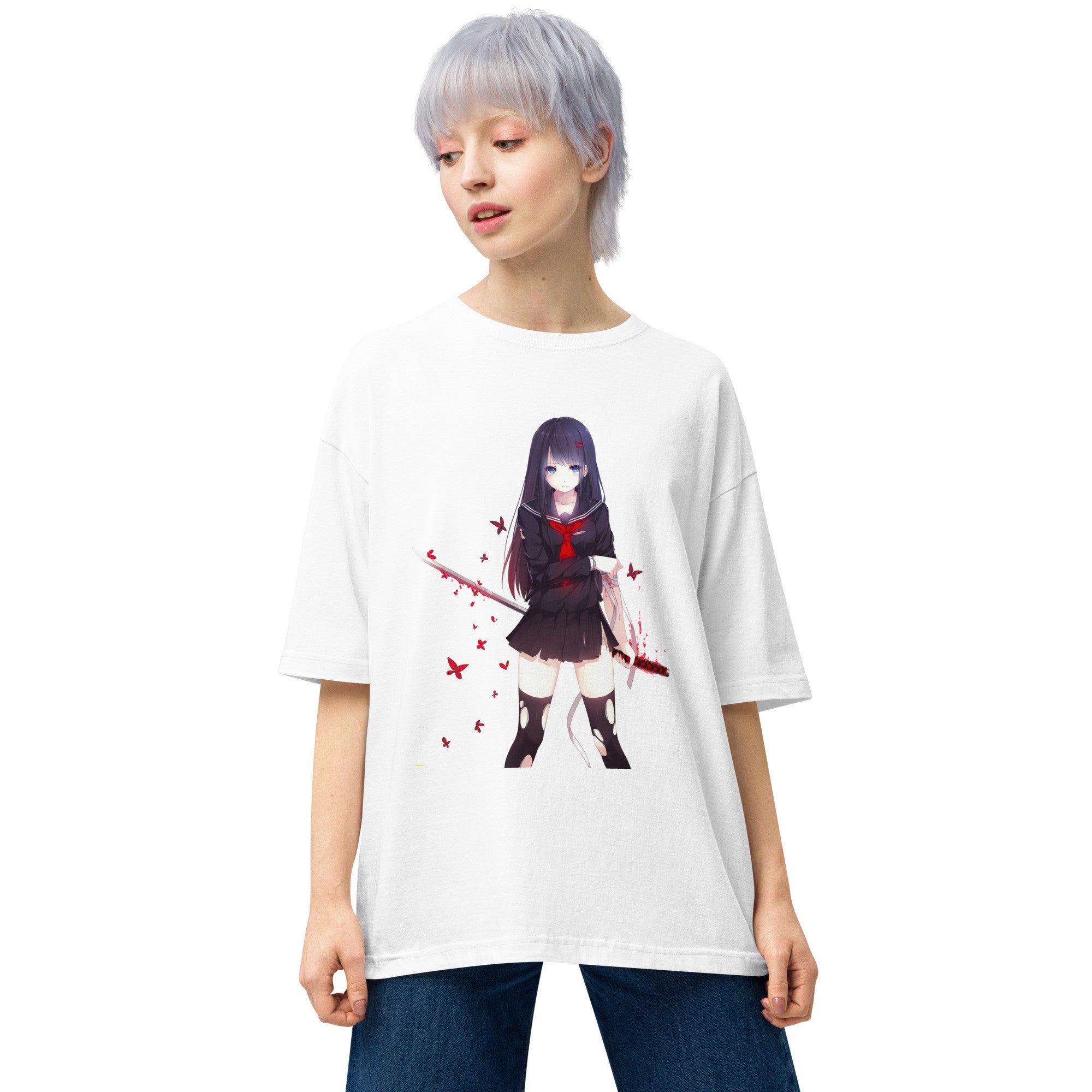 Kisara Tendo Unisex Oversized T-Shirt Black Bullet Anime Graphic Oversized Tees