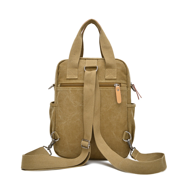 Leisure Canvas Shoulder Bag Wearproof Multi-functional Backpack